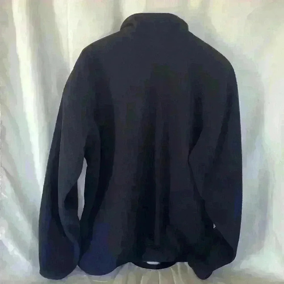 Lands End Mens black fleece jacket with 7 pockets zipper closure - Picture 13 of 14
